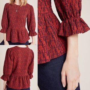 Anthropologie RO&DE Perette peplum top size XS
